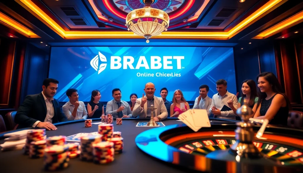 BRABET online casino scene showcasing poker chips and roulette wheel for engaging user experience.