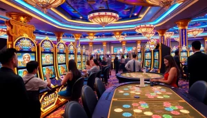 Experience thrilling gameplay on Slot Zeus with a luxurious casino backdrop.