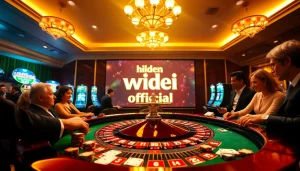 Engage with the hidden wiki official gambling scene, showcasing roulette and poker excitement in a classy casino.