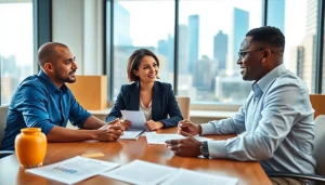 Engaging representation of debt collection uk showing a debt collector and client in discussion.