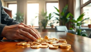 Goldankauf: experienced professionals examining precious gold jewelry and coins in a cozy setting