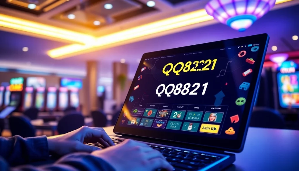 Menggambarkan pengalaman bermain qq8821 dengan tampilan modern dan profesional yang menarik.