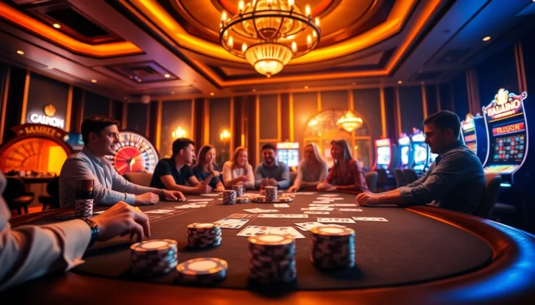 Experience thrilling gameplay at https://bet88.limited/ with poker chips, roulette wheel, and vibrant casino ambiance.