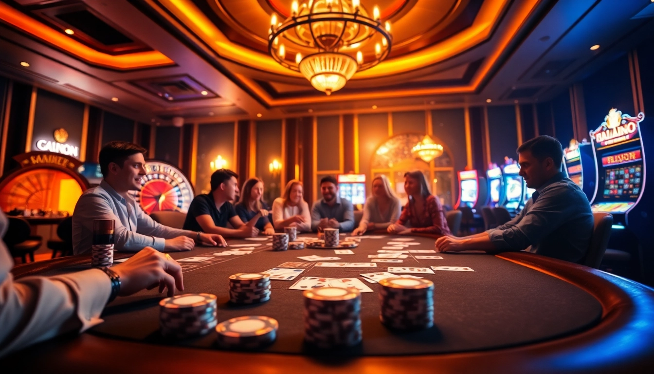 Experience thrilling gameplay at https://bet88.limited/ with poker chips, roulette wheel, and vibrant casino ambiance.