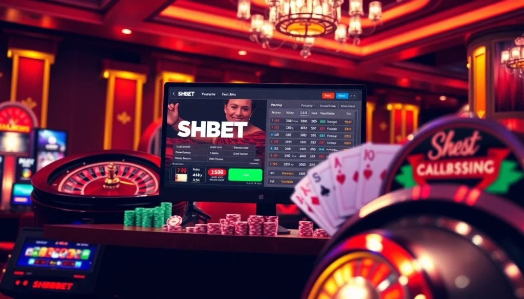Experience the excitement of SHBET online gaming with vibrant casino elements and sleek interfaces.