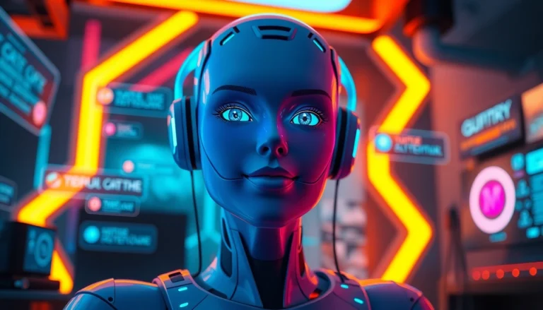 Engaging NSFW character AI interface with vibrant colors and futuristic design elements.