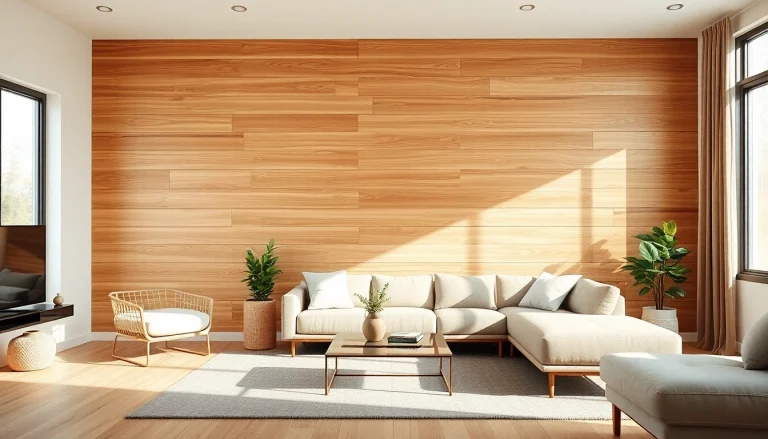 Enhance your living space with stunning hardwood wall planks adding warmth and charm.