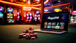 Engage with aplikasi Naga169 on a stylish online casino interface featuring dynamic slot machines and exciting gaming options.