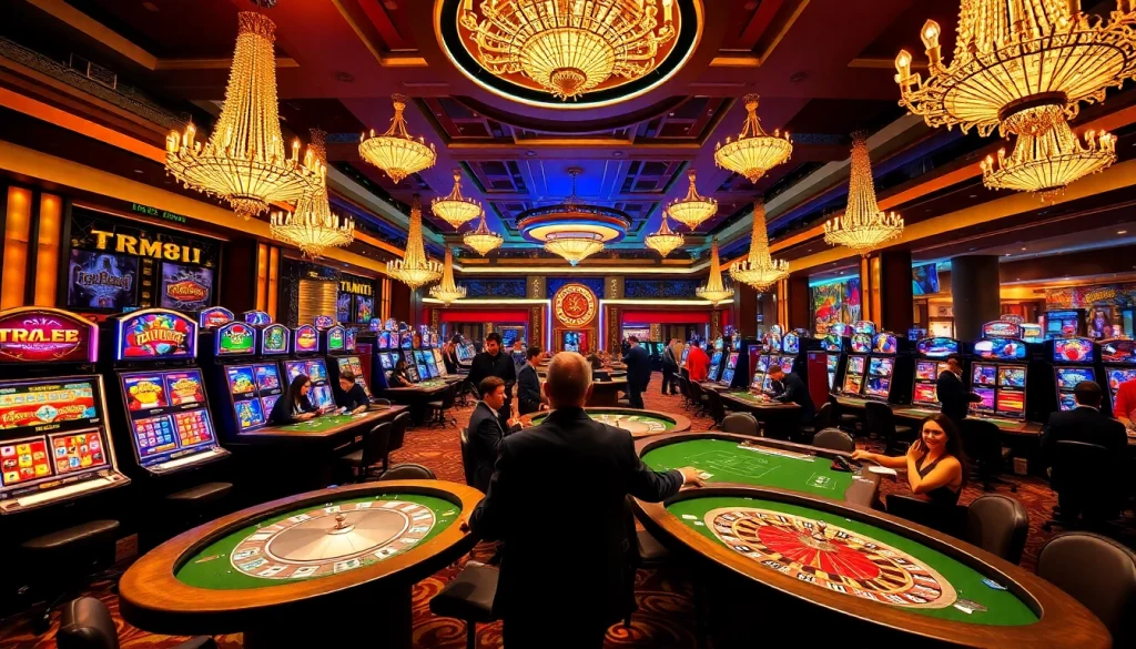 Players enjoying a thrilling game night with tr88 at a luxurious casino table.