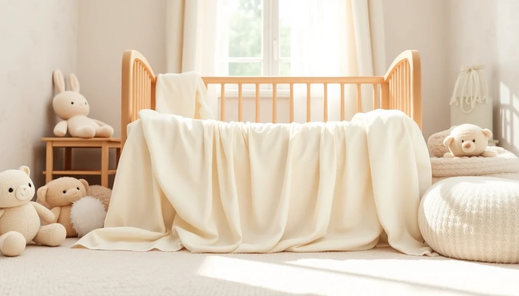 Stof voor pasgeboren baby's zorgt voor een warme en veilige sfeer in een serene babykamer.
