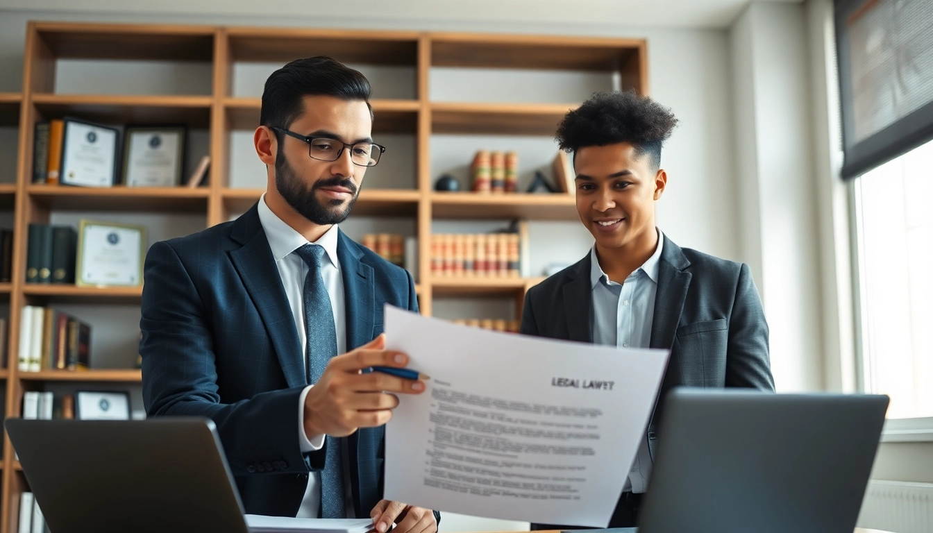 Virginia Immigration Lawyer providing expert consultation to a client in a modern office.