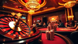 Experience the thrill of winning at trang chủ thabet with vibrant casino visuals of roulette and poker.