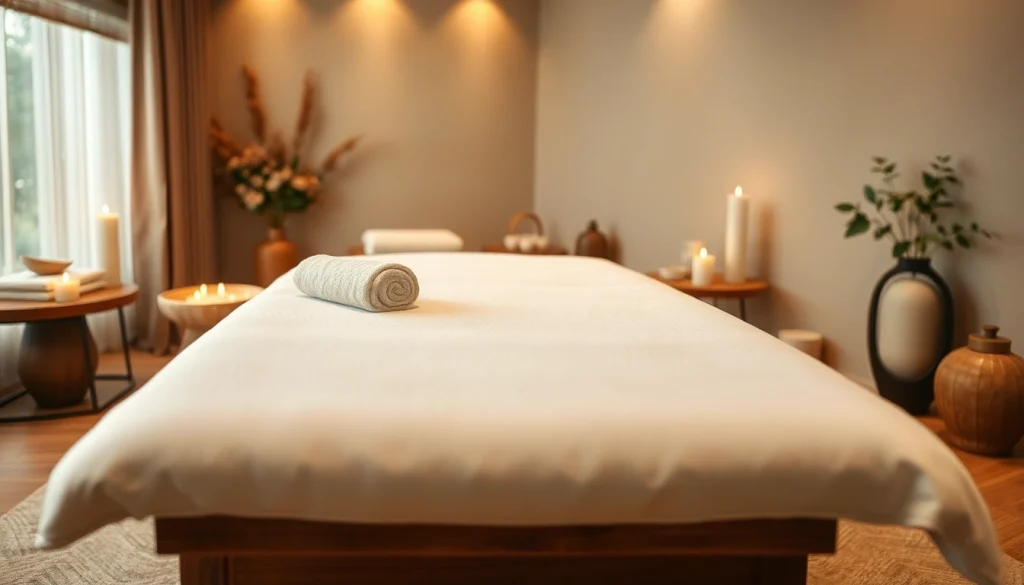 부드러운 조명과 차분한 분위기의 편안한 부산마사지 룸.