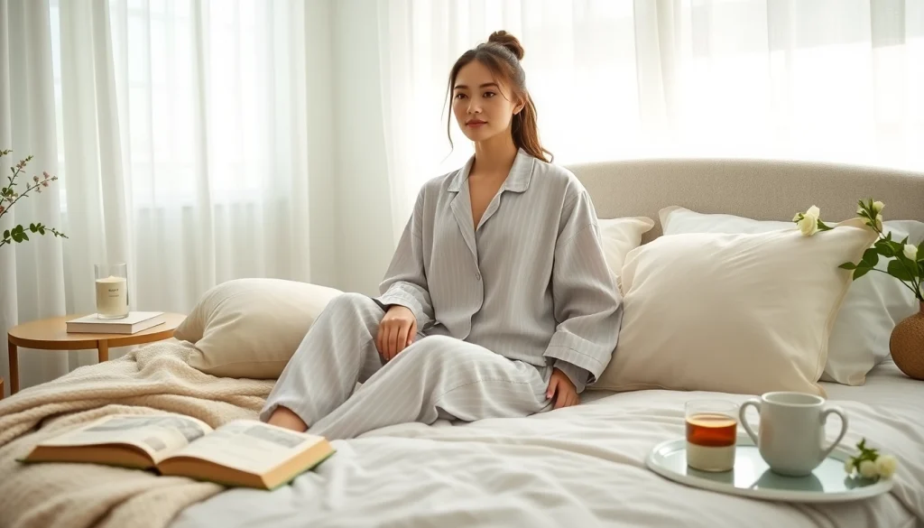 BAKUNE パジャマはどこで買えるかを探る。BAKUNE パジャマを着た心地よい寝室の魅力的な画像とともに。