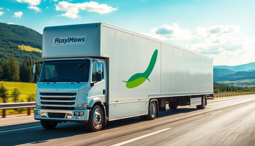 Efficient province to province movers truck on a scenic highway transporting belongings.