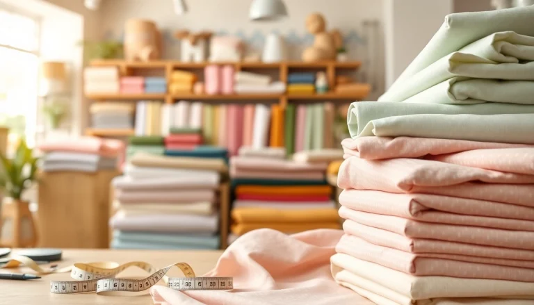 Katoen stof kopen in een kleurrijke stoffenwinkel met diverse stoffen en accessoires.