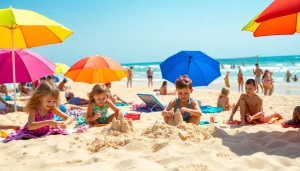Families enjoying a sunny day at Myrtle Beach, capturing the essence of relaxation and fun at https://myrtlebeachsc.com/.