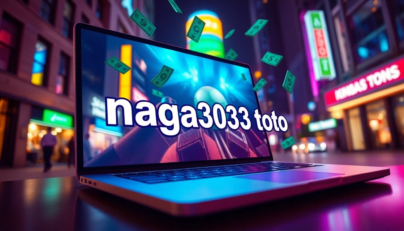 Menggambarkan pengalaman taruhan online naga303 toto dengan tampilan digital yang menarik.