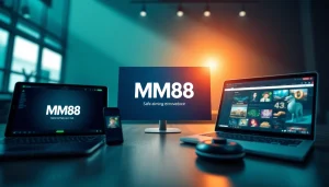 MM88 platform showcasing user-friendly gaming interface on multiple devices, illustrating accessibility and security.