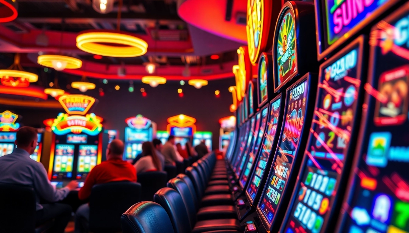 Permainan slot777 yang menarik dengan pemain bersemangat di kasino.