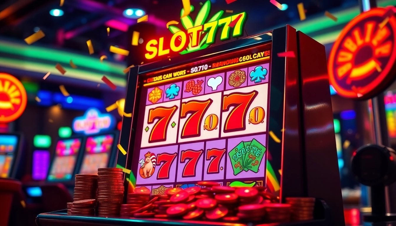 Rasakan keseruan bermain slot777 dengan mesin slot yang penuh warna dan simbol keberuntungan.