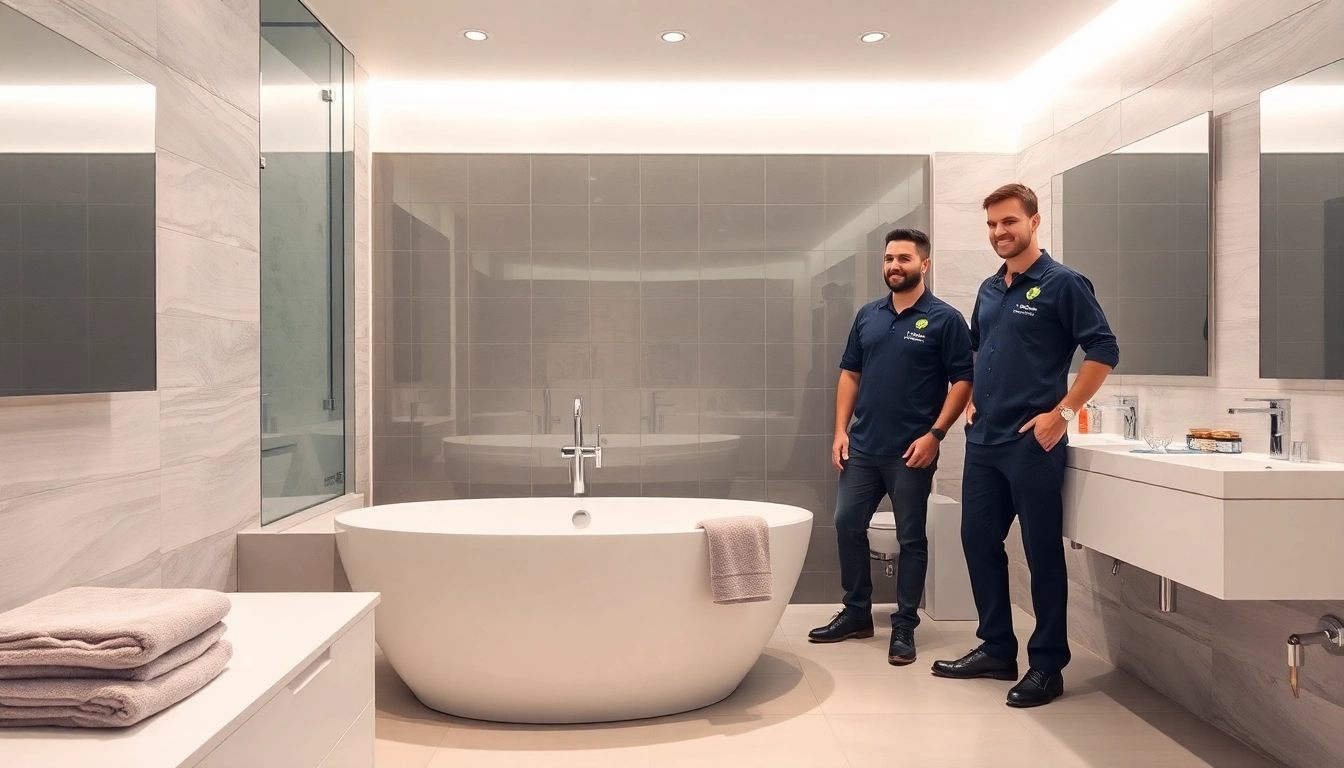 Bathroom fitters manchester transforming a modern bathroom with elegance and style.