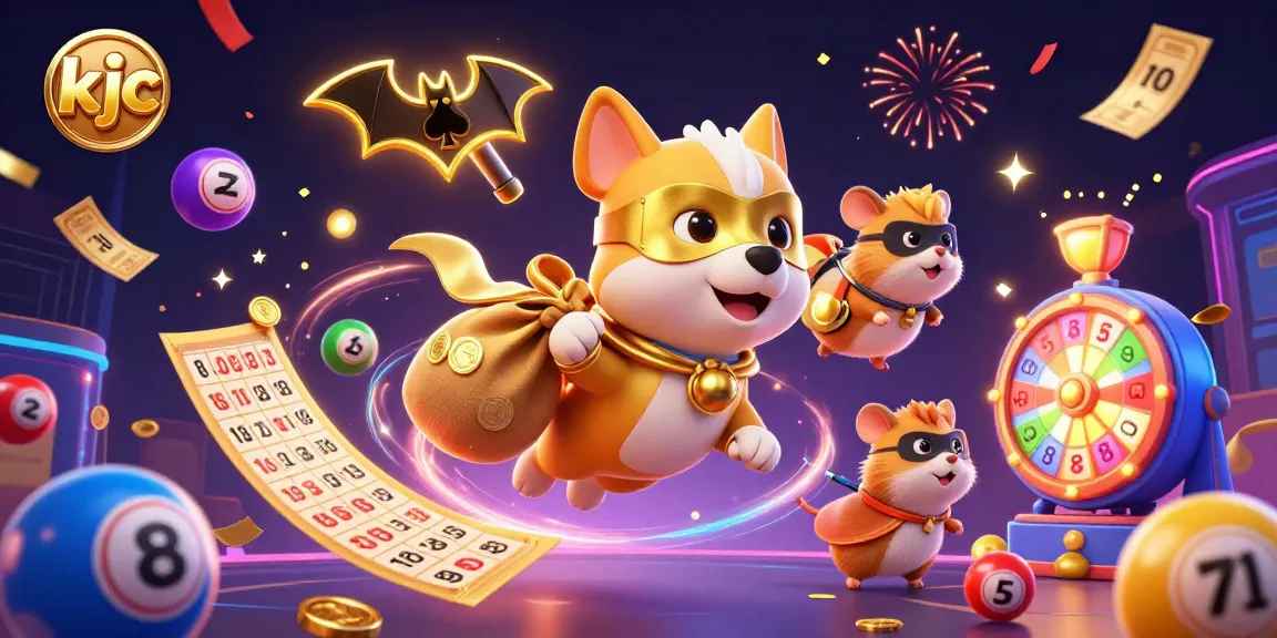 KJC rewards players with vibrant gaming action, showcasing a superhero dog and exciting lottery elements.