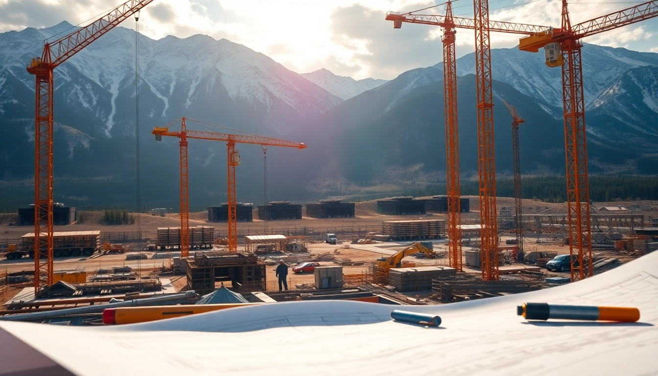 Engaging colorado construction news showcasing active projects in Colorado with cranes and workers.