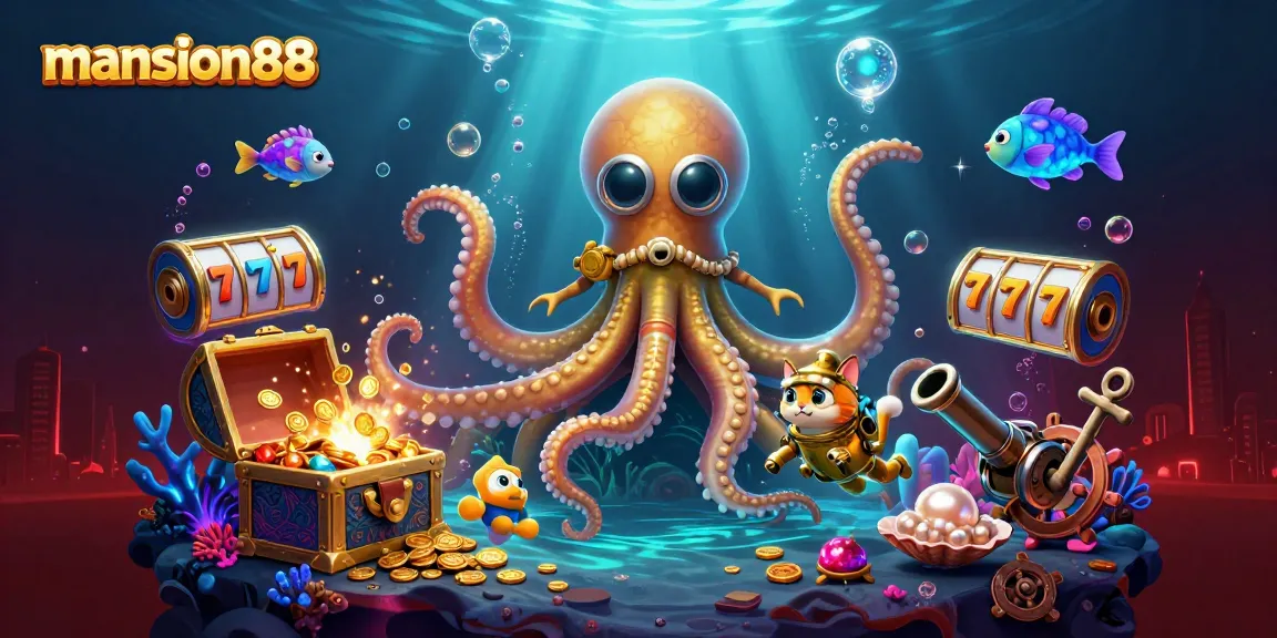 Experience thrilling gaming and winning strategies at mansion88 with colorful slot reels and vibrant ocean-themed characters.