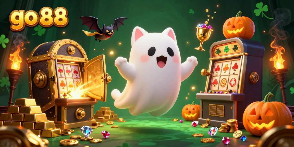 Engage in thrilling gameplay with go 88 as a ghost cat and bat find treasures in a haunted casino.