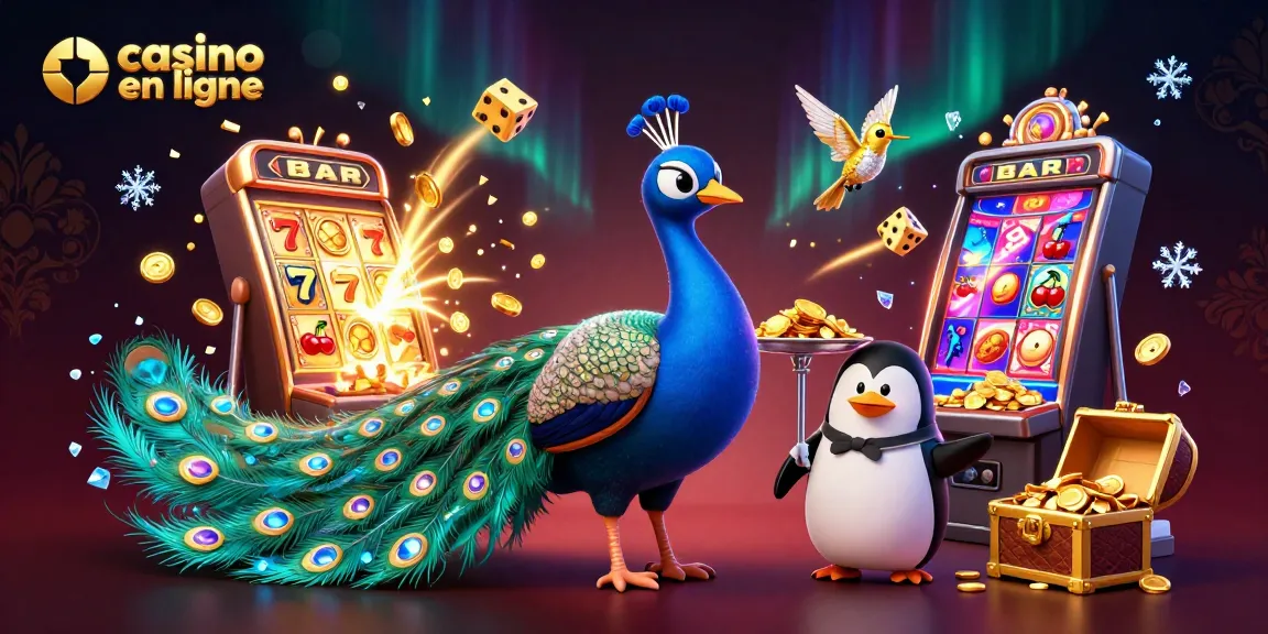 Casino en ligne : Joyeuse scène animée avec une symphonie d'éléments de jeu captivants.