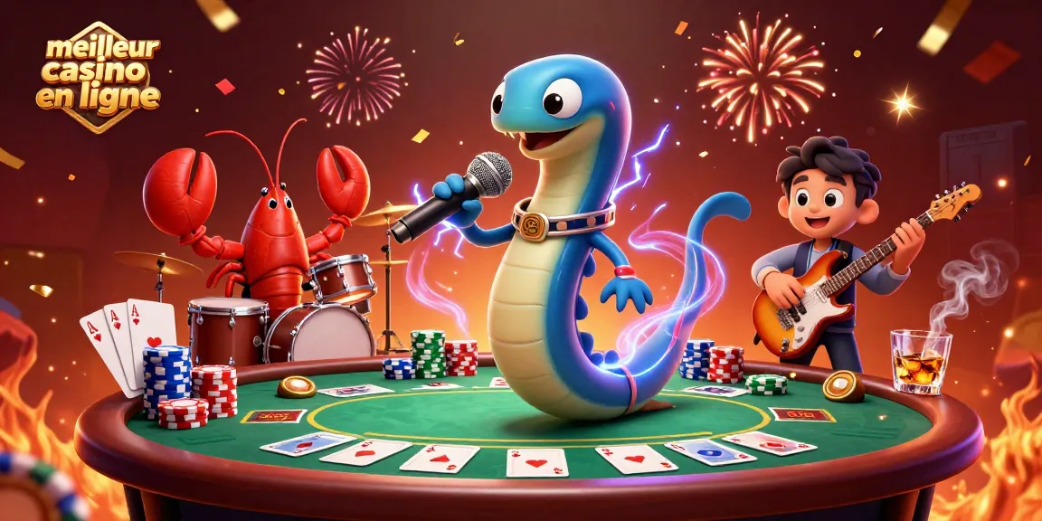 Le meilleur casino en ligne : ambiance de jeu dynamique avec un DJ anguille, un batteur et un guitariste sous-marin.