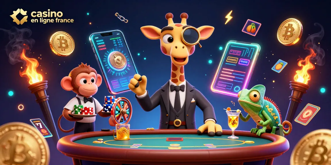 Jouer à casino en ligne France avec une girafe à la table de poker à thème crypto.