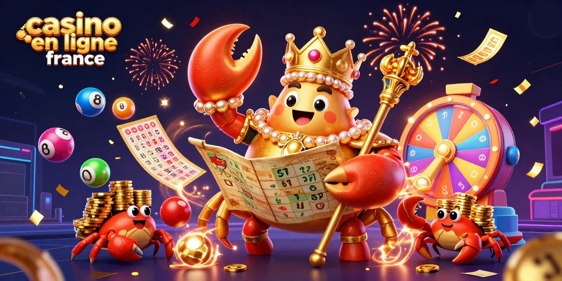 Profitez d'une aventure captivante dans un casino en ligne France avec ce crabe empereur doré et ses serviteurs.