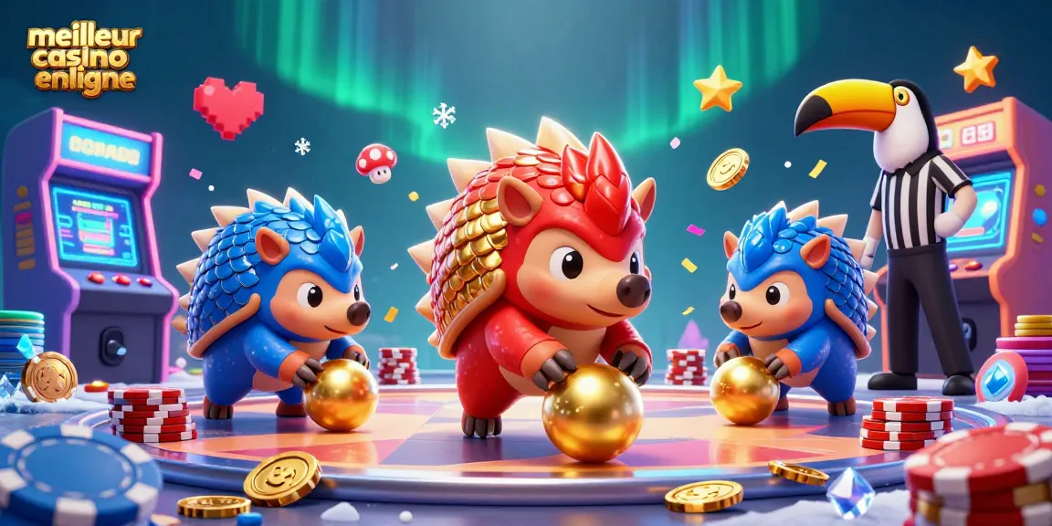 Un tournoi animé au meilleur casino en ligne avec des pangolins en compétition.