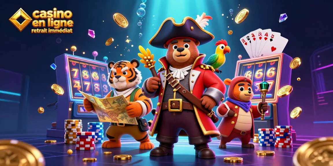 Jouez à casino en ligne retrait immédiat avec des personnages de pirate et des éléments de jeu captivants.