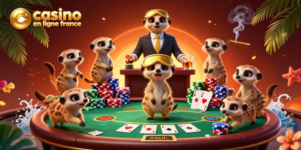 Découvrez le casino en ligne France avec des suricates animés gérant une opération de jeu éliminante.