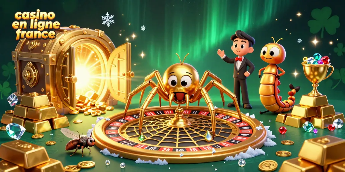Un croupier centipède et une araignée dorée créent un casino en ligne France palpitant.