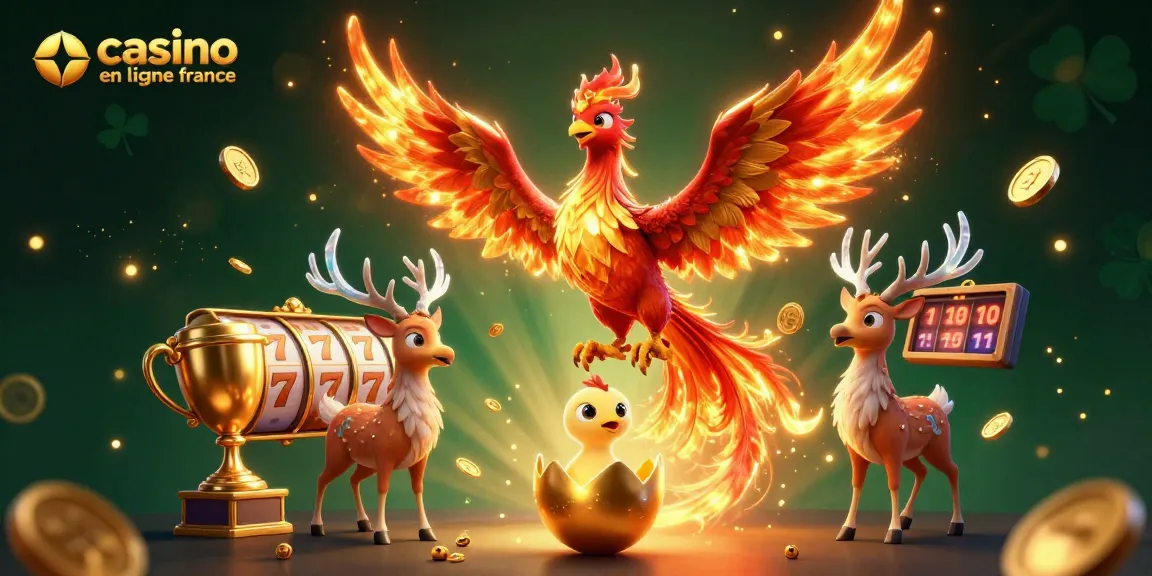 Jouez sur les meilleurs casinos en ligne France avec une illustration dynamique de jeux de casino captivants.
